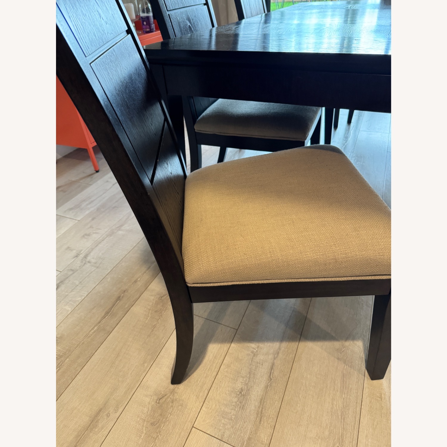 Dark Wood Dining Room Table w/ 4 Chairs - AptDeco