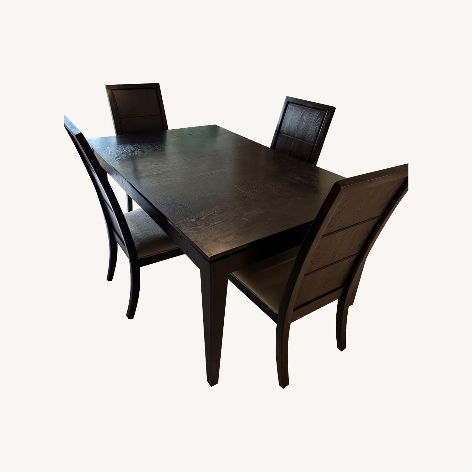 Dark Wood Dining Room Table w/ 4 Chairs - AptDeco