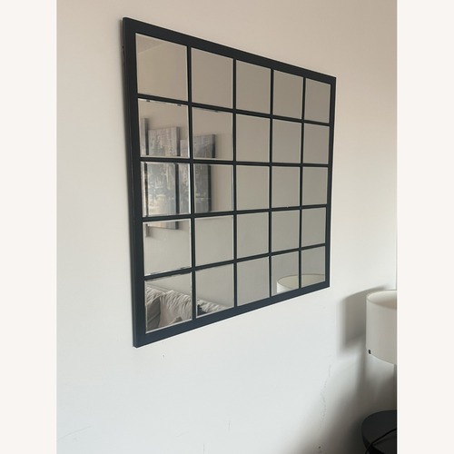 Used Wall Mirror Black Metal Grid for sale on AptDeco