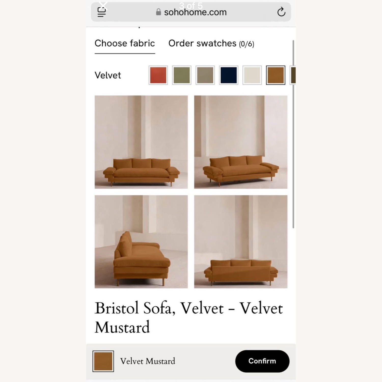 Soho Home Bristol 3-Seater Sofa Velvet  - image-4