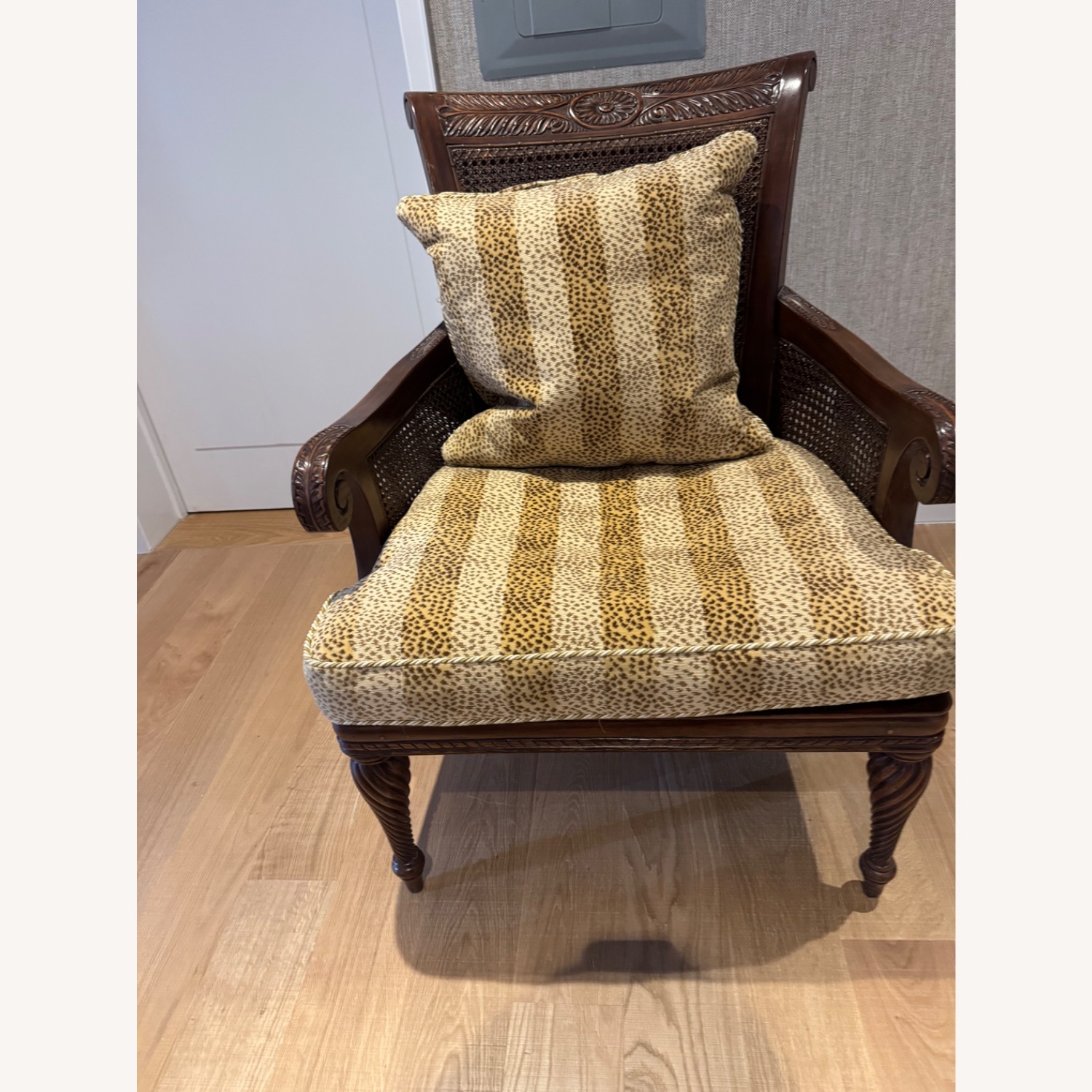 Hand Carved Caned chair - image-1