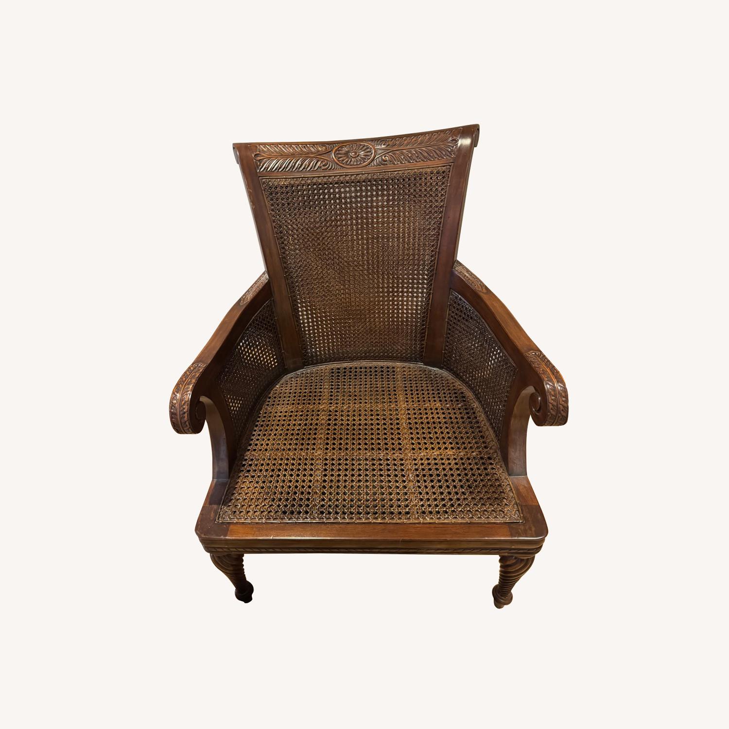 Hand Carved Caned chair - image-0