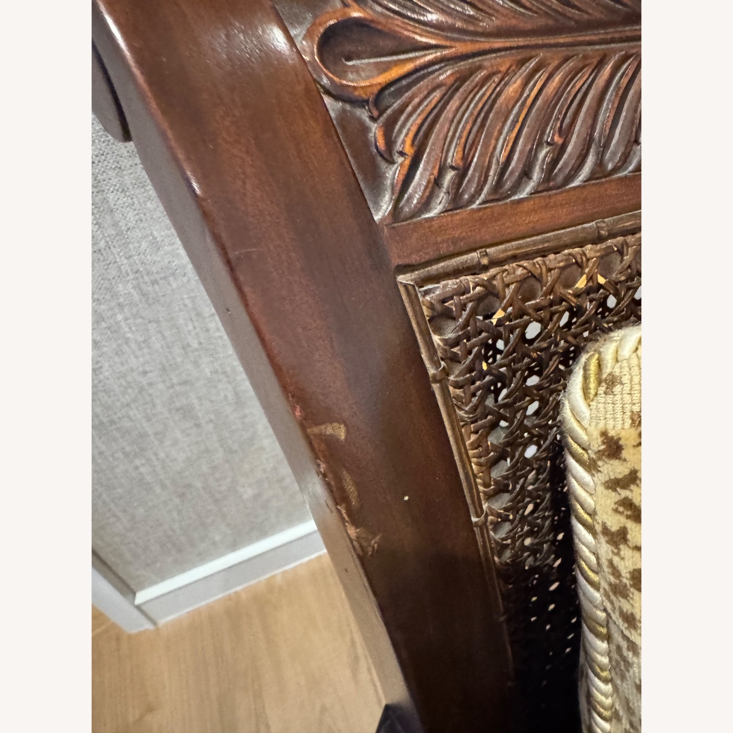 Hand Carved Caned chair - image-7