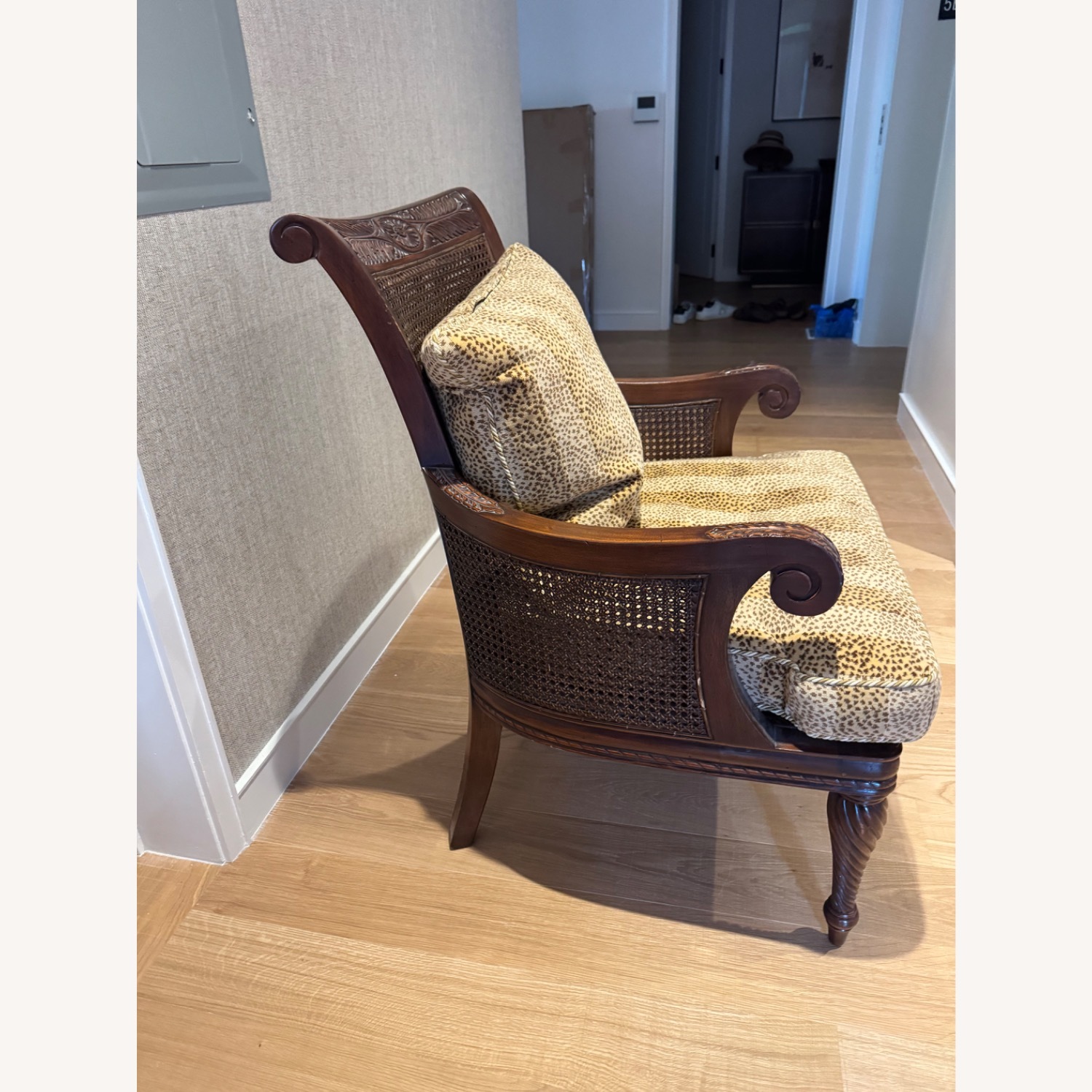 Hand Carved Caned chair - image-2