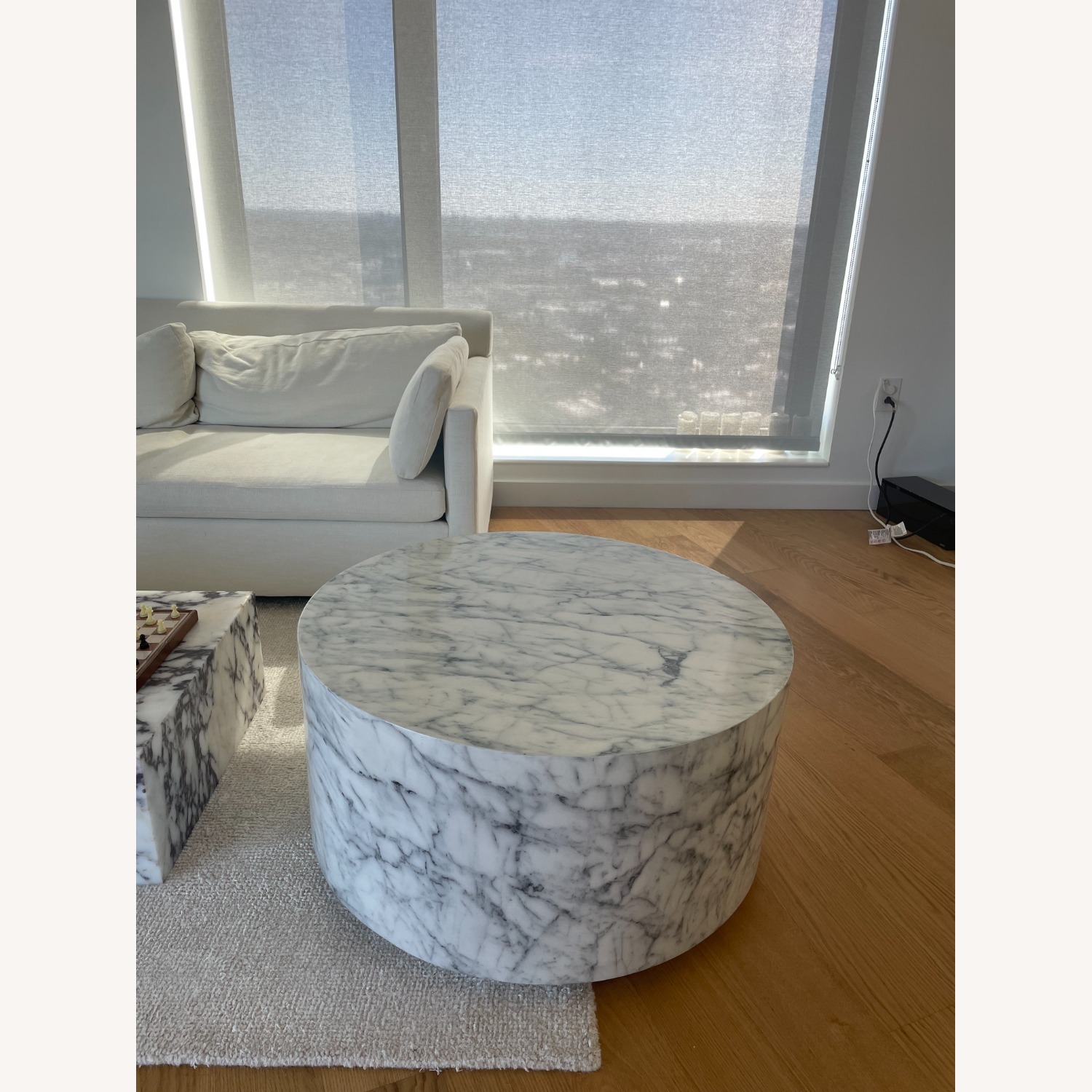 West Elm Marbled Drum Outdoor Coffee Table - image-2