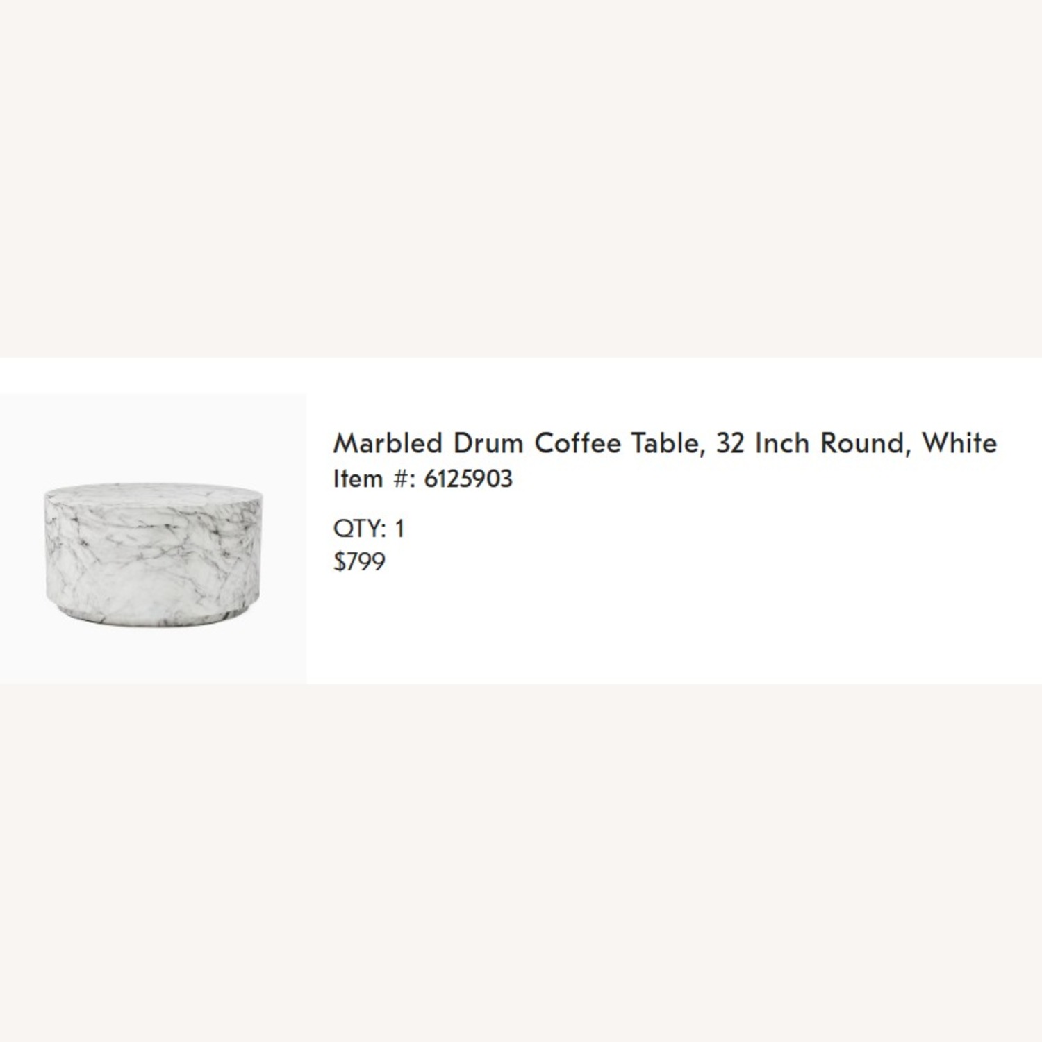 West Elm Marbled Drum Outdoor Coffee Table - image-4