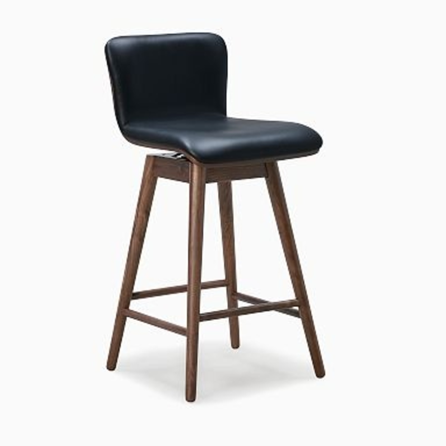 West Elm Boulder Swivel Leather Counter Stool - image-5