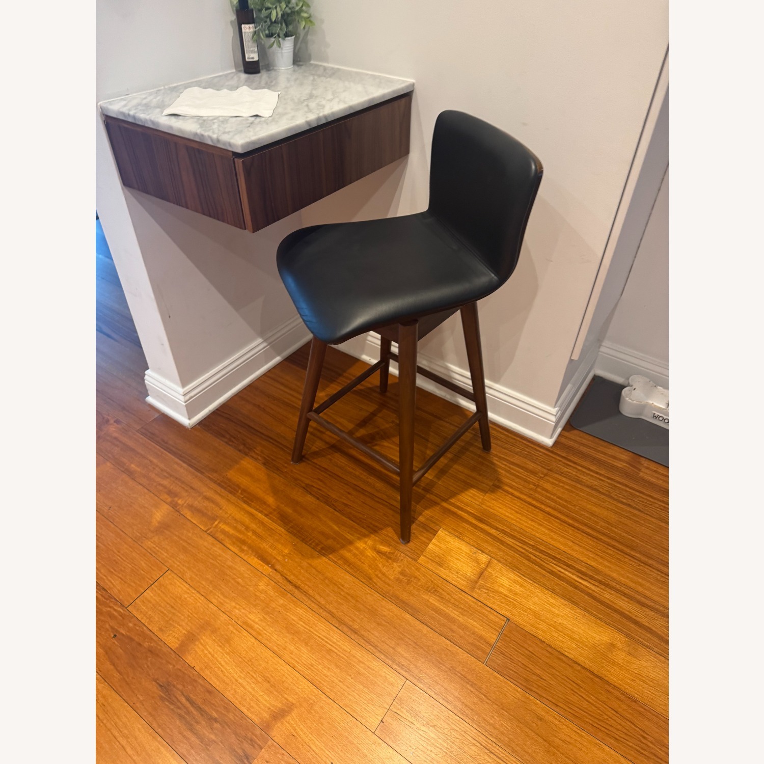 West Elm Boulder Swivel Leather Counter Stool - image-2