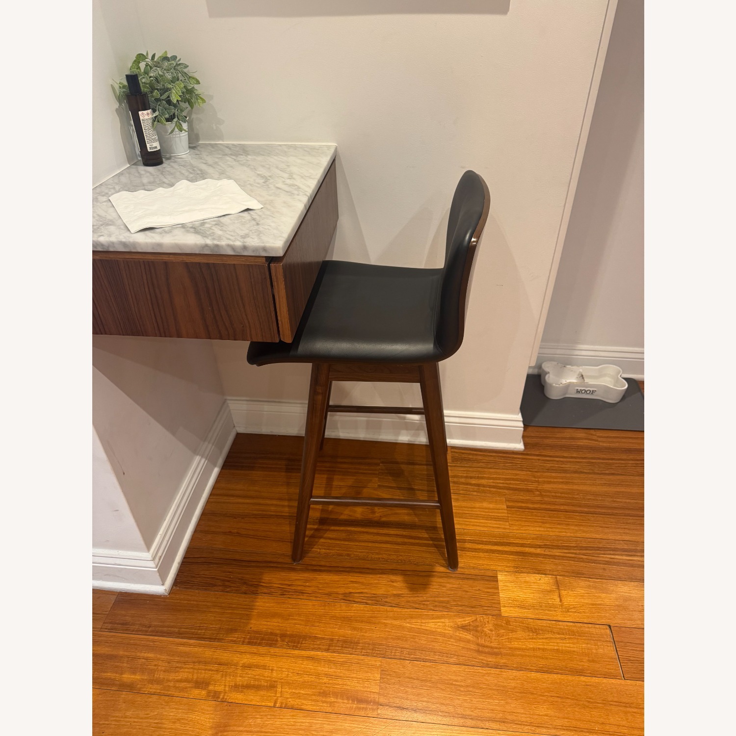 West Elm Boulder Swivel Leather Counter Stool - image-3