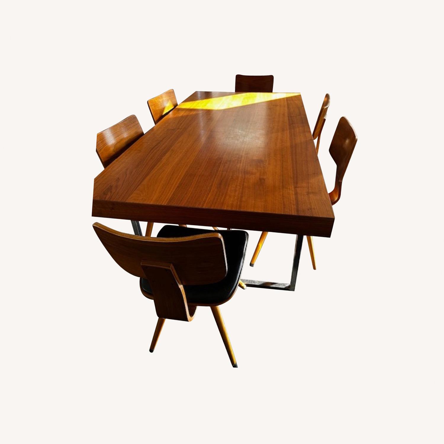 Extendable Calligaris Walnut & Chrome Table - image-0