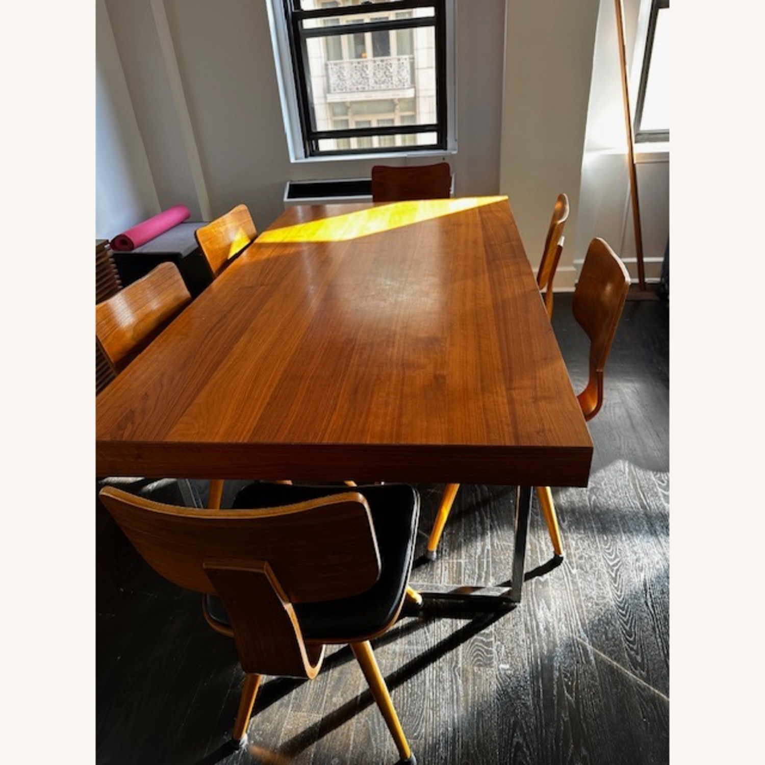 Extendable Calligaris Walnut & Chrome Table - image-1