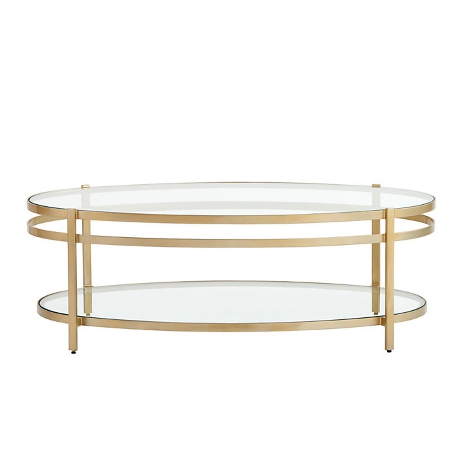 Ballard Designs Glass Coffee Table Antique Brass - AptDeco
