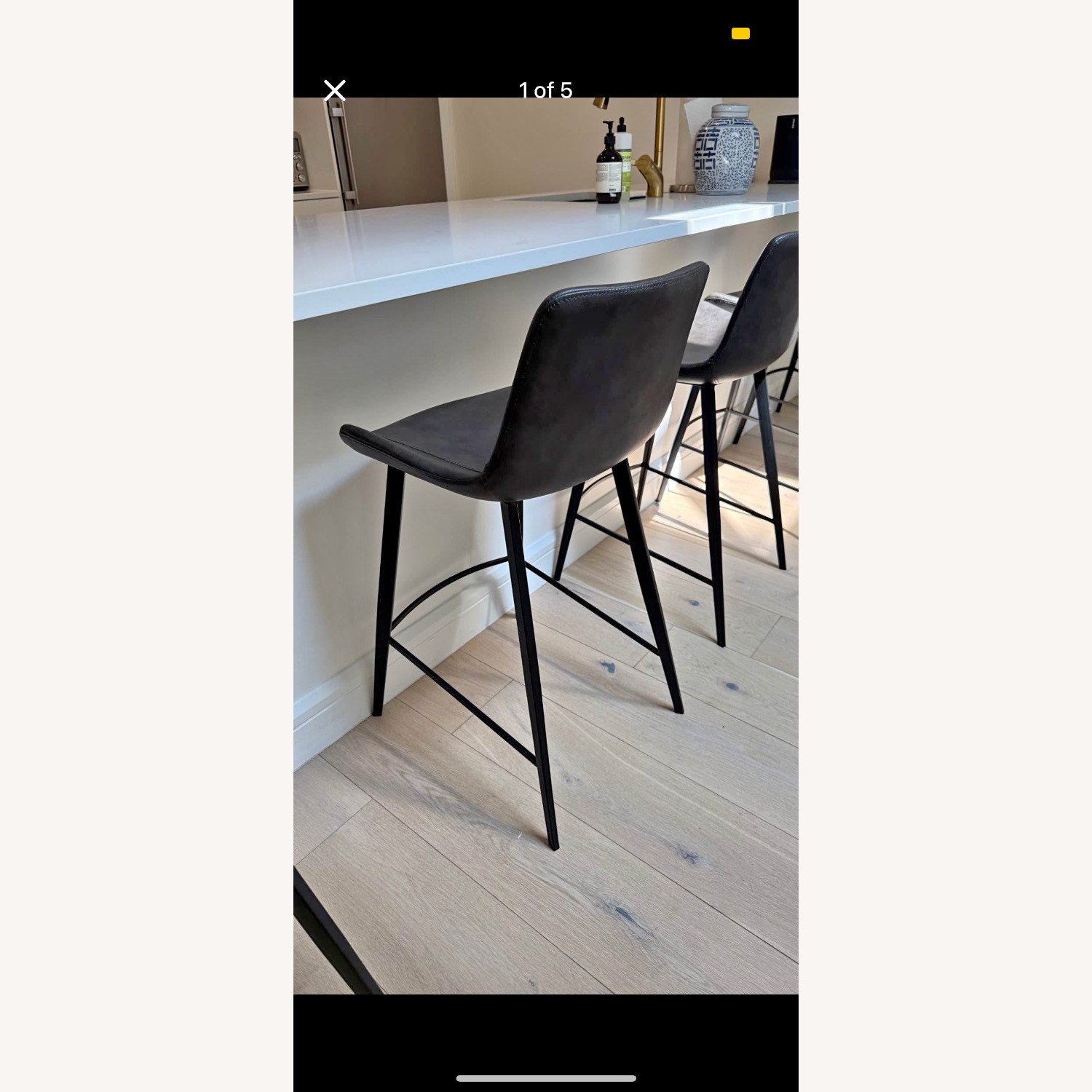 Arhaus Gage Charcoal Grey Counter Stools - image-1