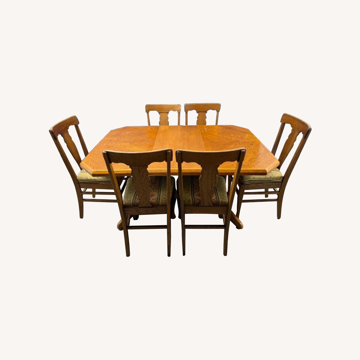 Dining Table Set Expandable with 6 Chairs - image-0