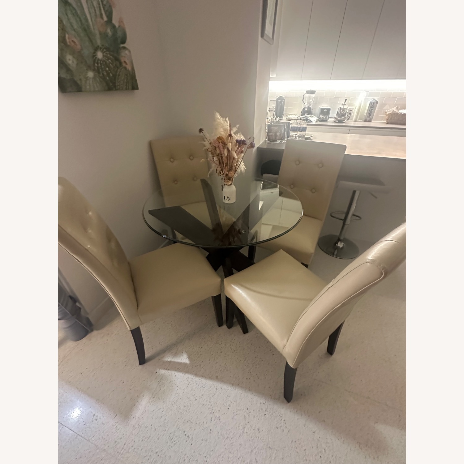 Cozy Dining Tables With 4 Leather Chairs - image-1