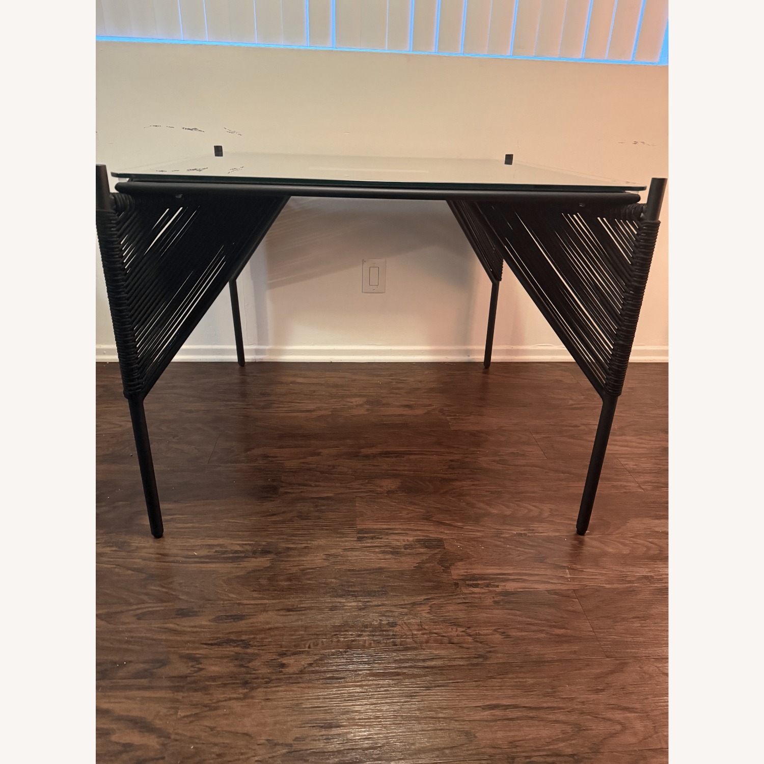 Crate & Barrel Dorado Black Small Space Outdoor Dining Table - image-3