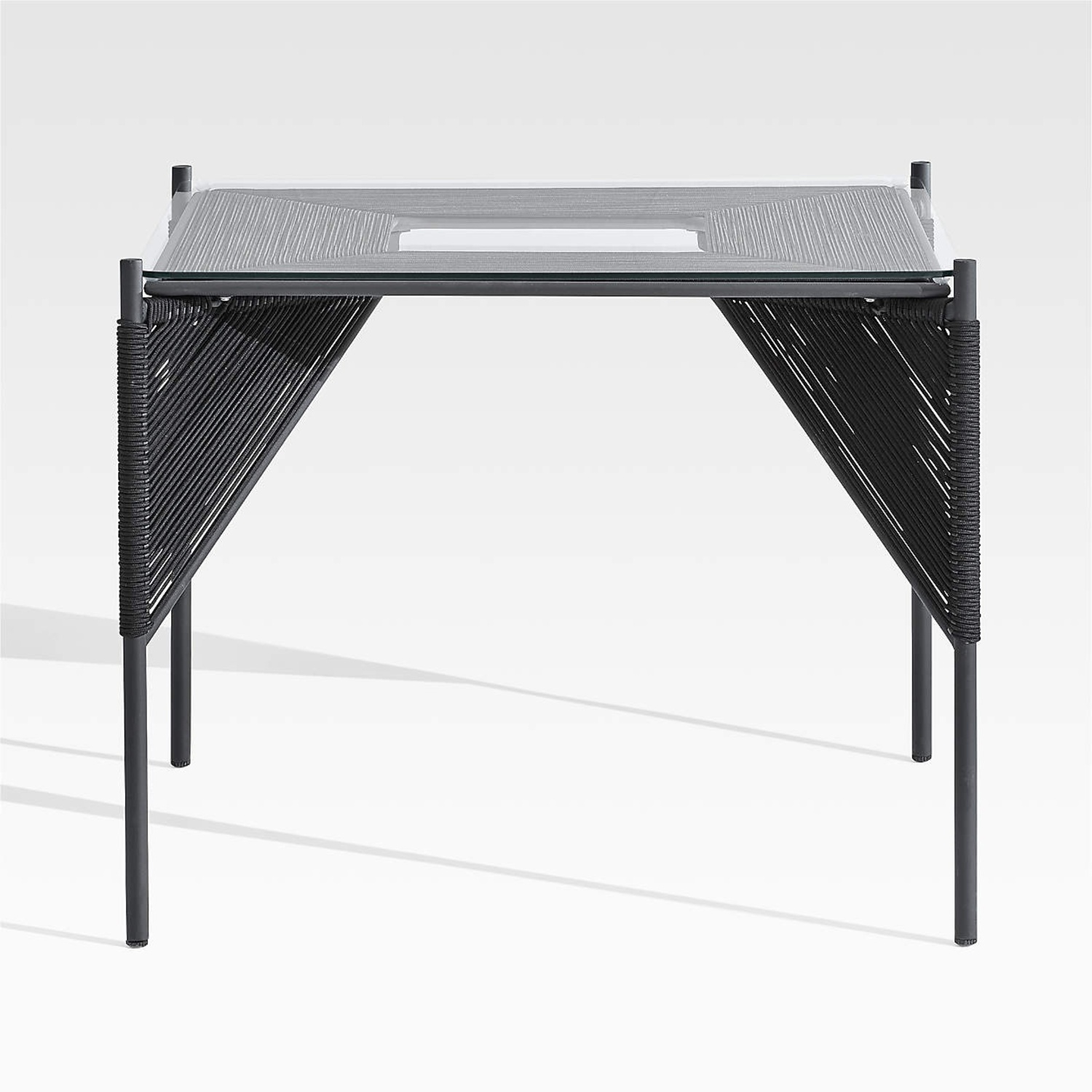 Crate & Barrel Dorado Black Small Space Outdoor Dining Table - image-4