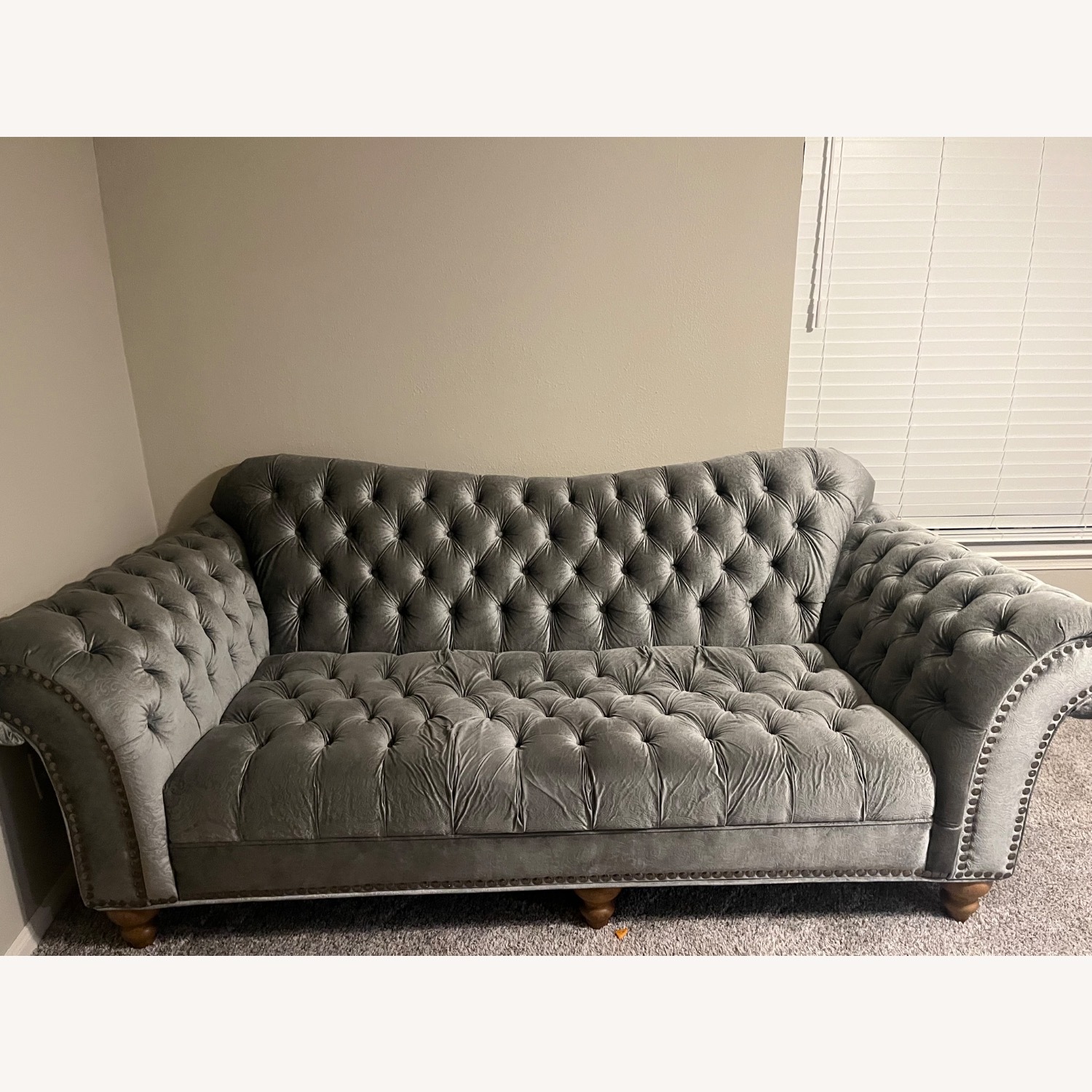 Value City Brittany Collection Gray Sofa - image-0