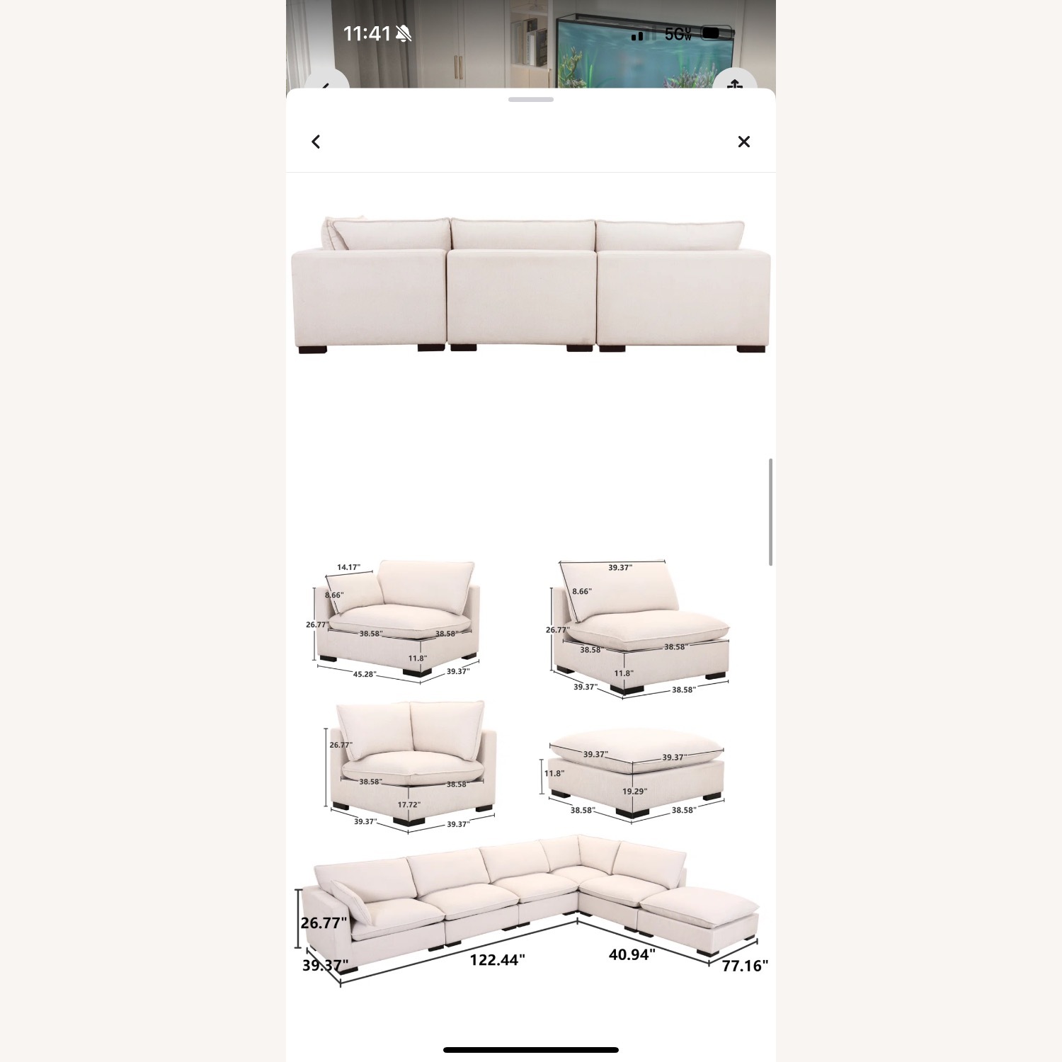 Yunet 6 - Piece Upholstered Sectional - image-3