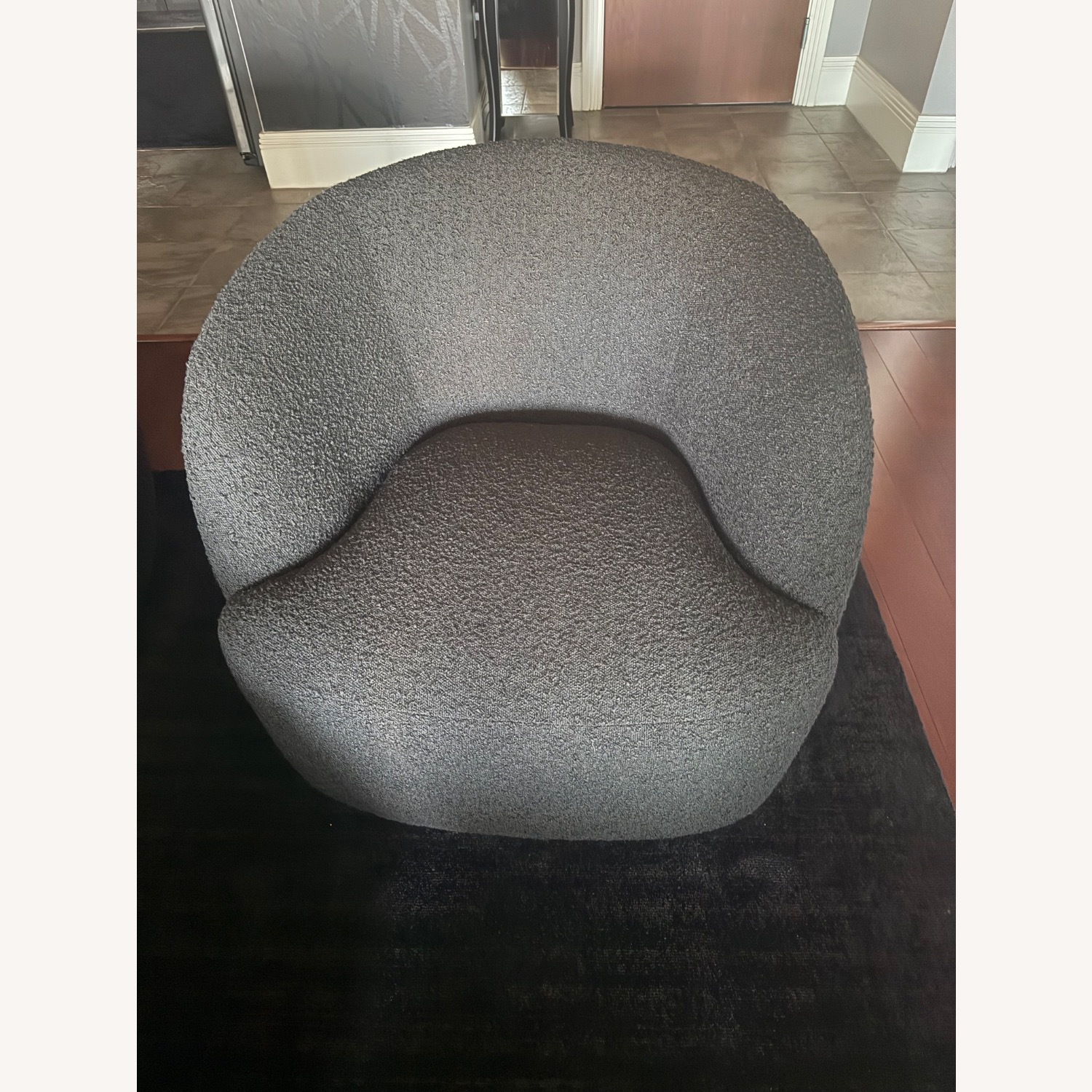 CB2 Gwyneth Black Boucle Swivel Chair Set/4 - image-2
