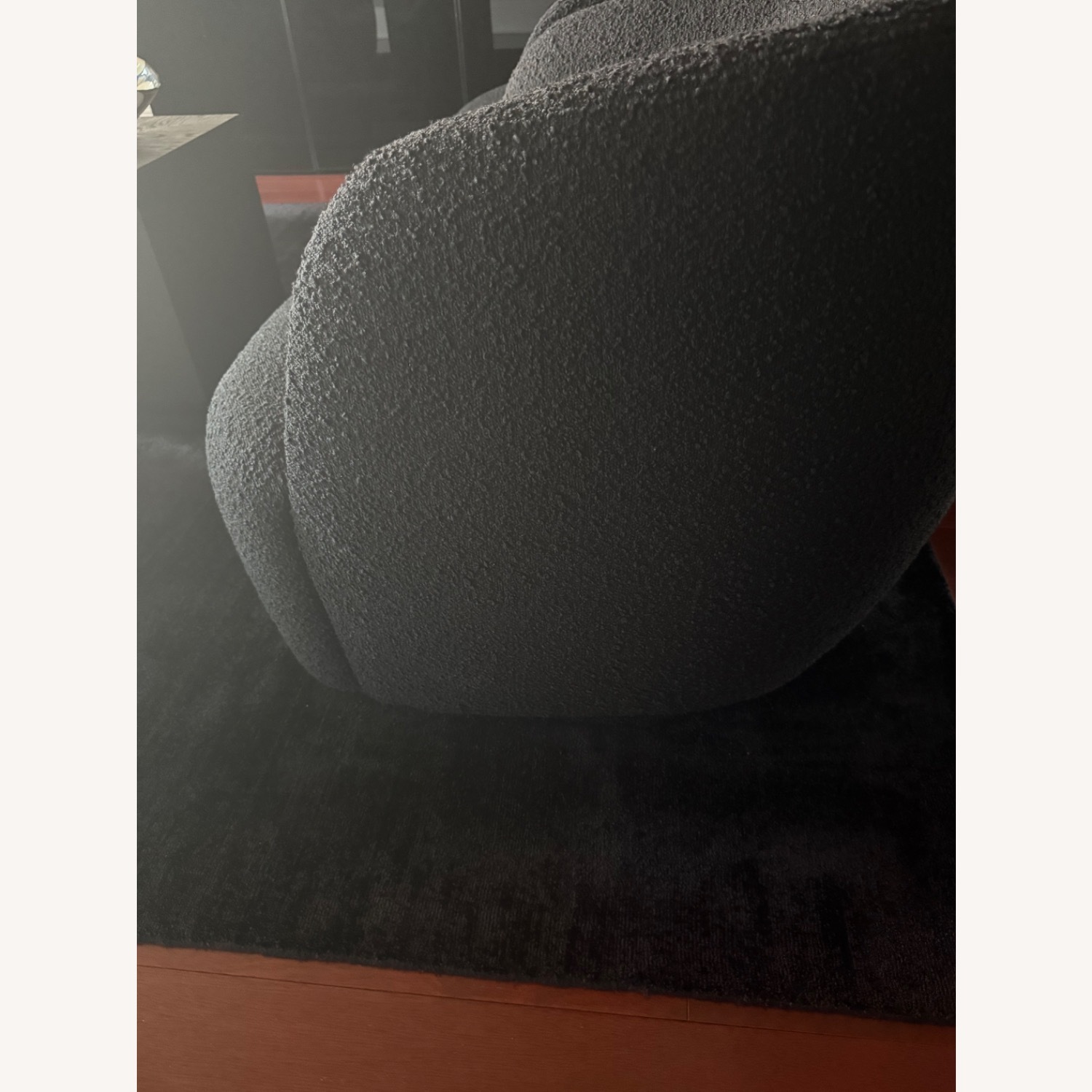 CB2 Gwyneth Black Boucle Swivel Chair Set/4 - image-3