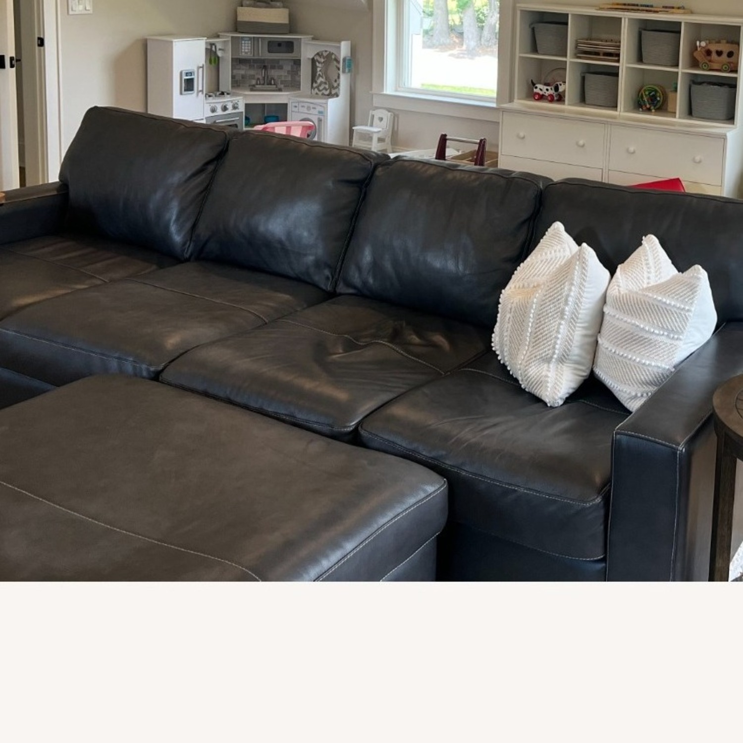 Jordan's Furniture Hartford Leather Sectional - image-1