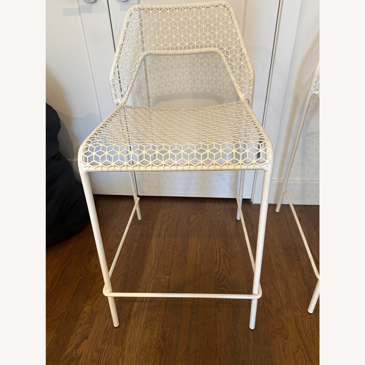 Blu Dot White Mesh Bar Stools (set of 2) - image-3