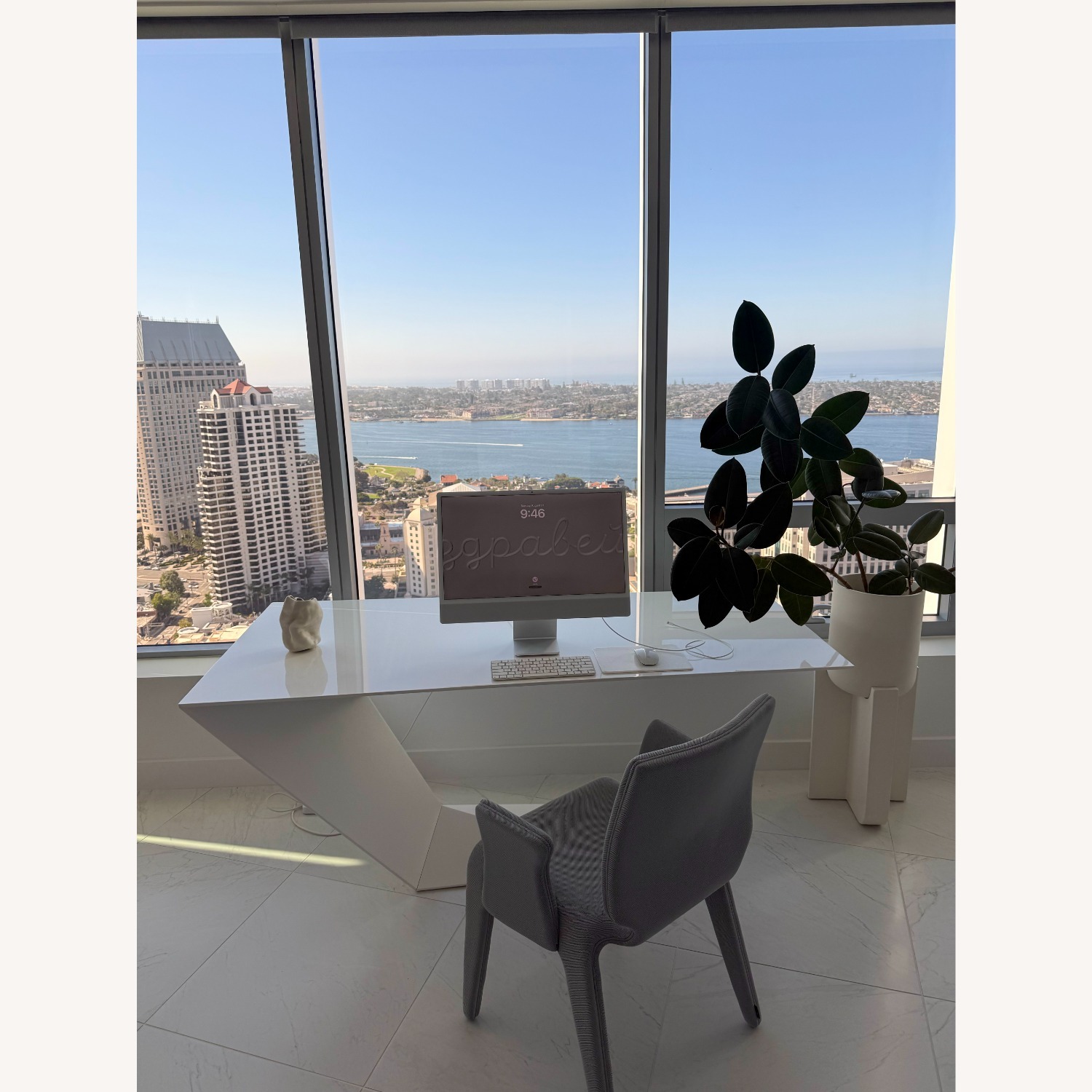 Roche Bobois White Prismo Small Custom Desk - image-1