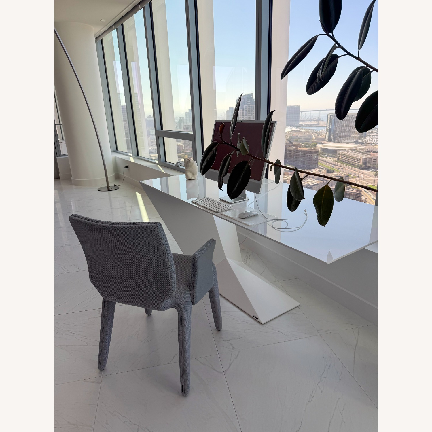 Roche Bobois White Prismo Small Custom Desk - image-4