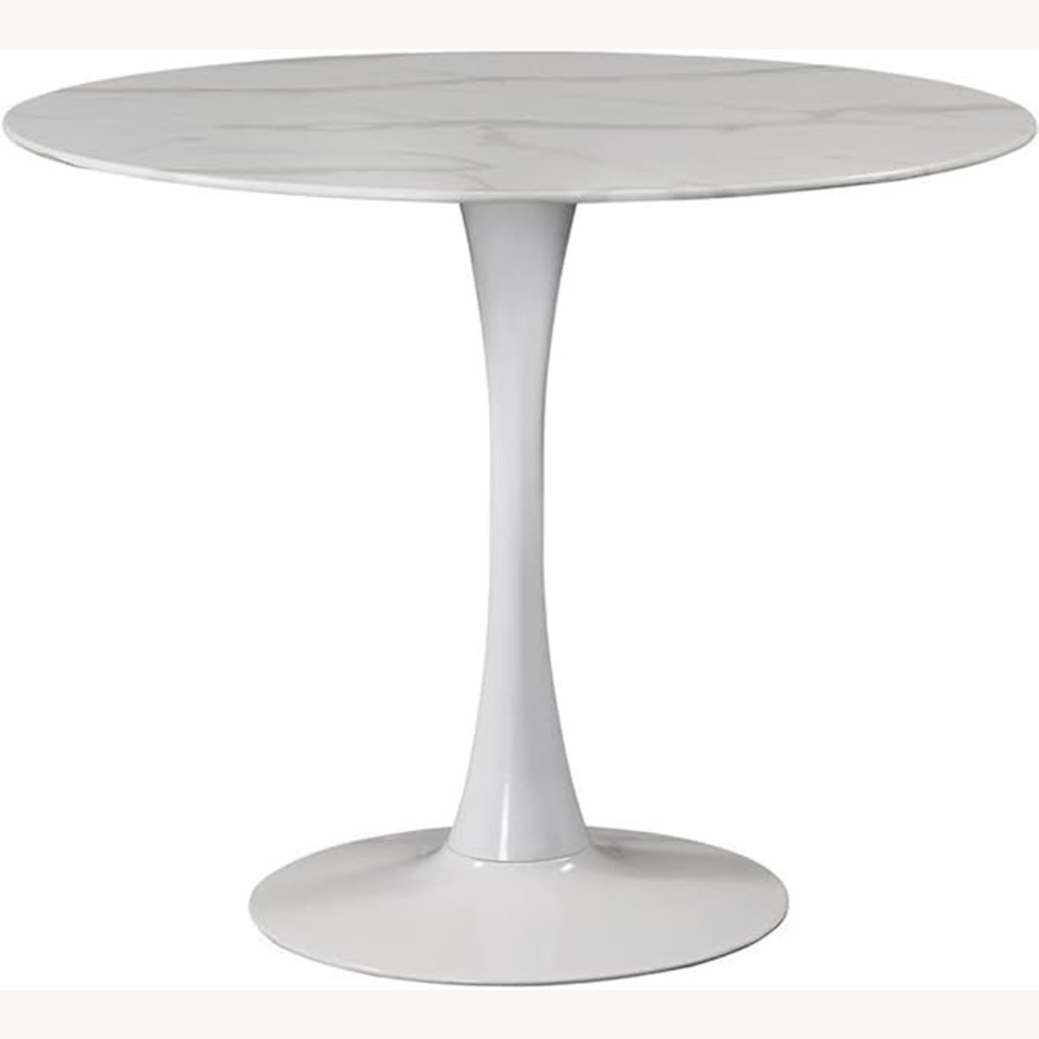 36" Round White Marble Dining Table - image-5
