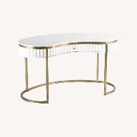 TOV Furniture white and gold art deco desk