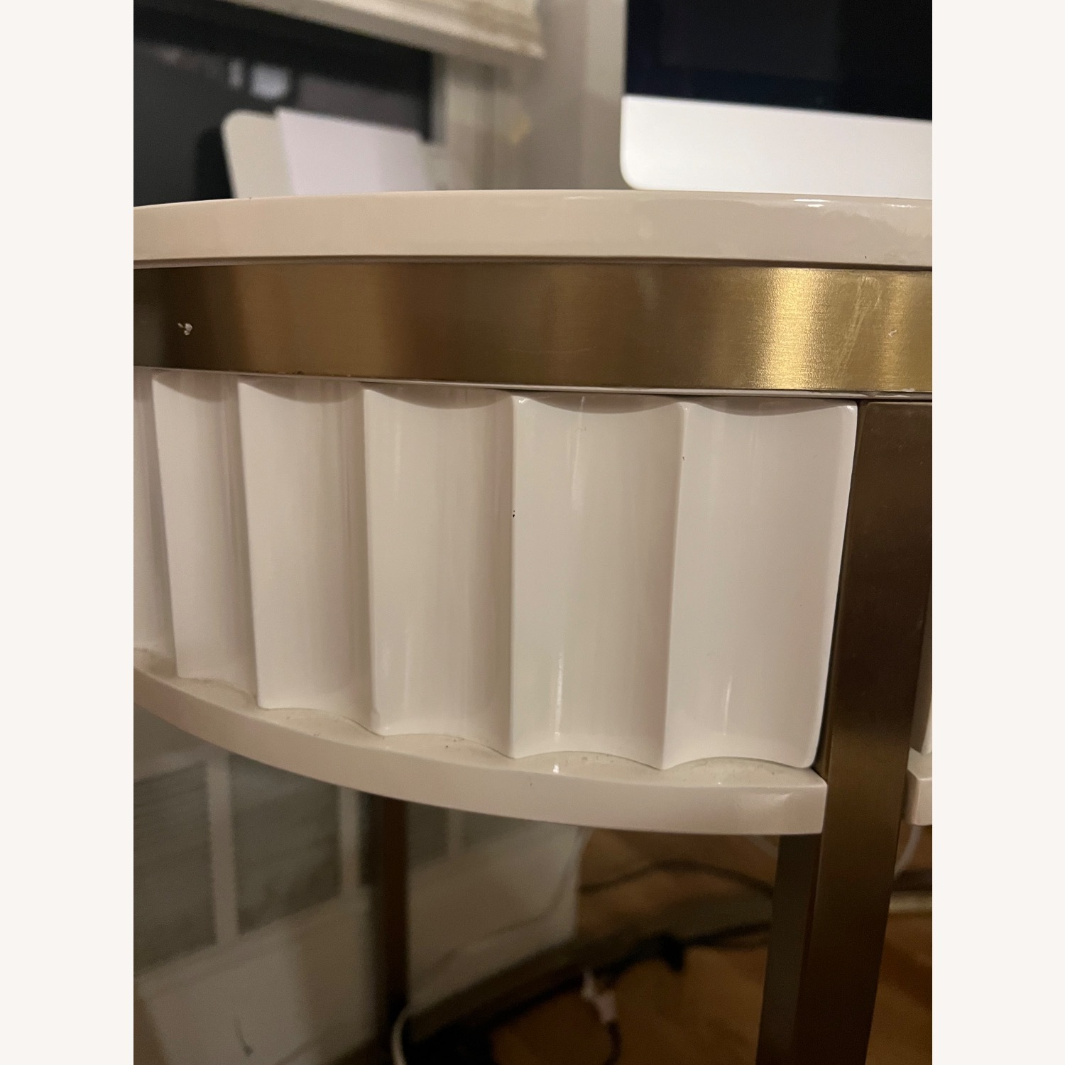 TOV Furniture white and gold art deco desk - image-5