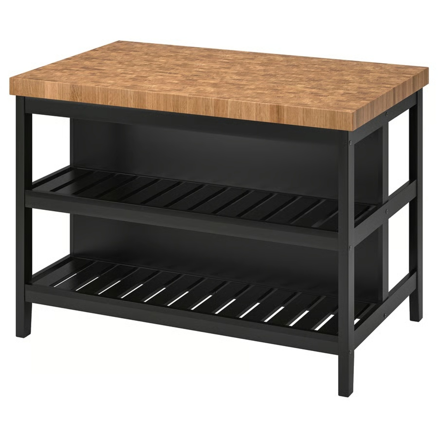 IKEA VADHOLMA Kitchen Island Black Oak - image-5
