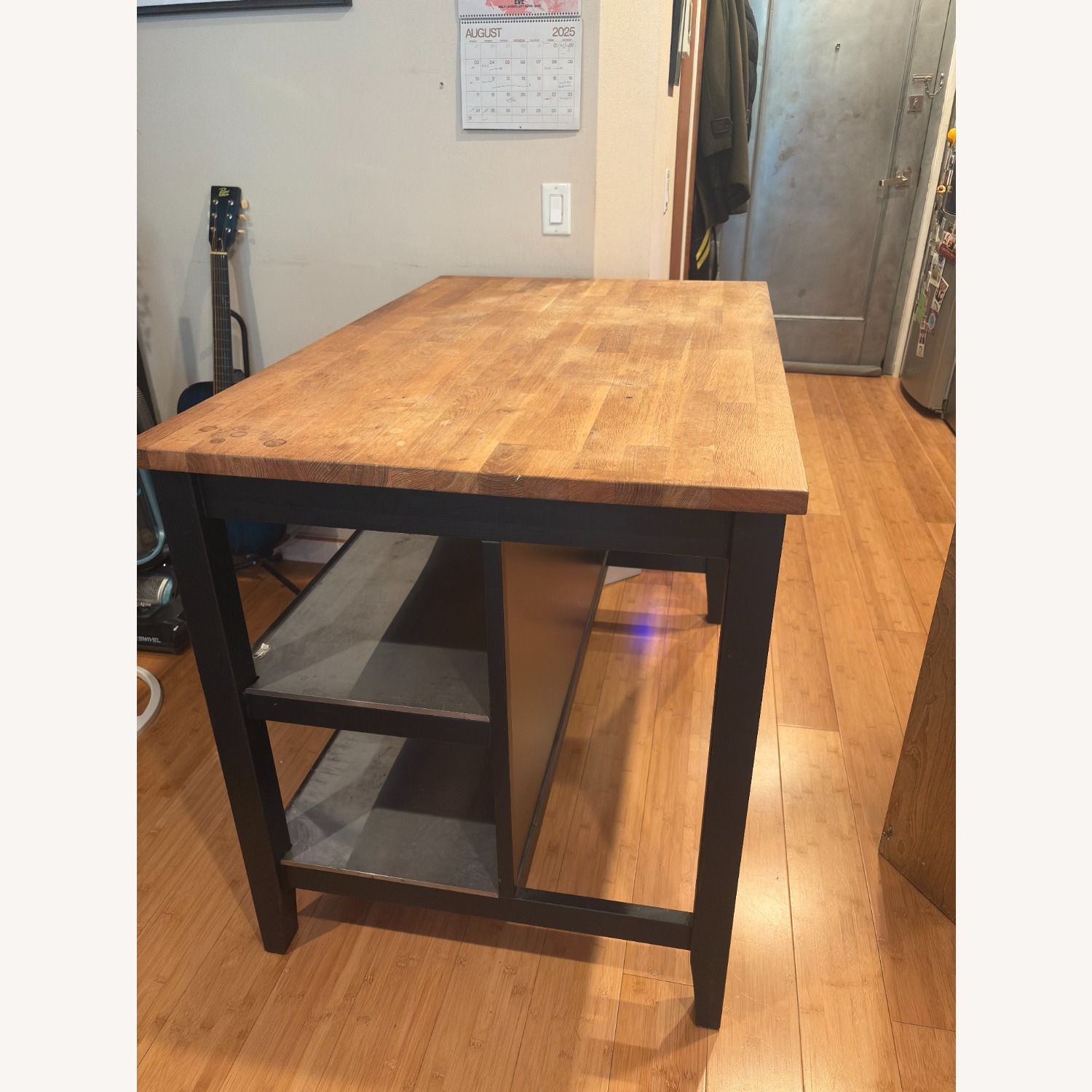 IKEA VADHOLMA Kitchen Island Black Oak - AptDeco