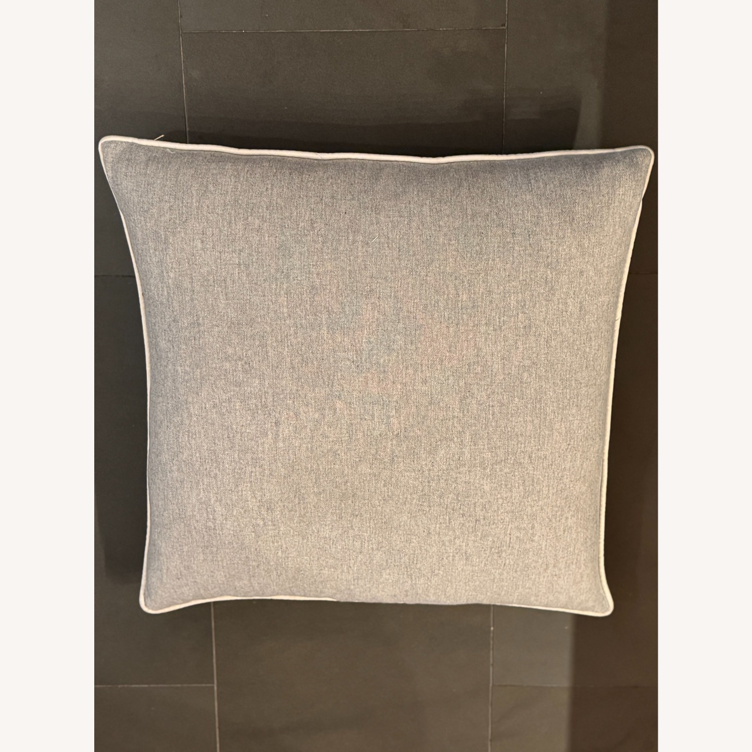 Light Gray Wool Square Throw Pillows - image-1