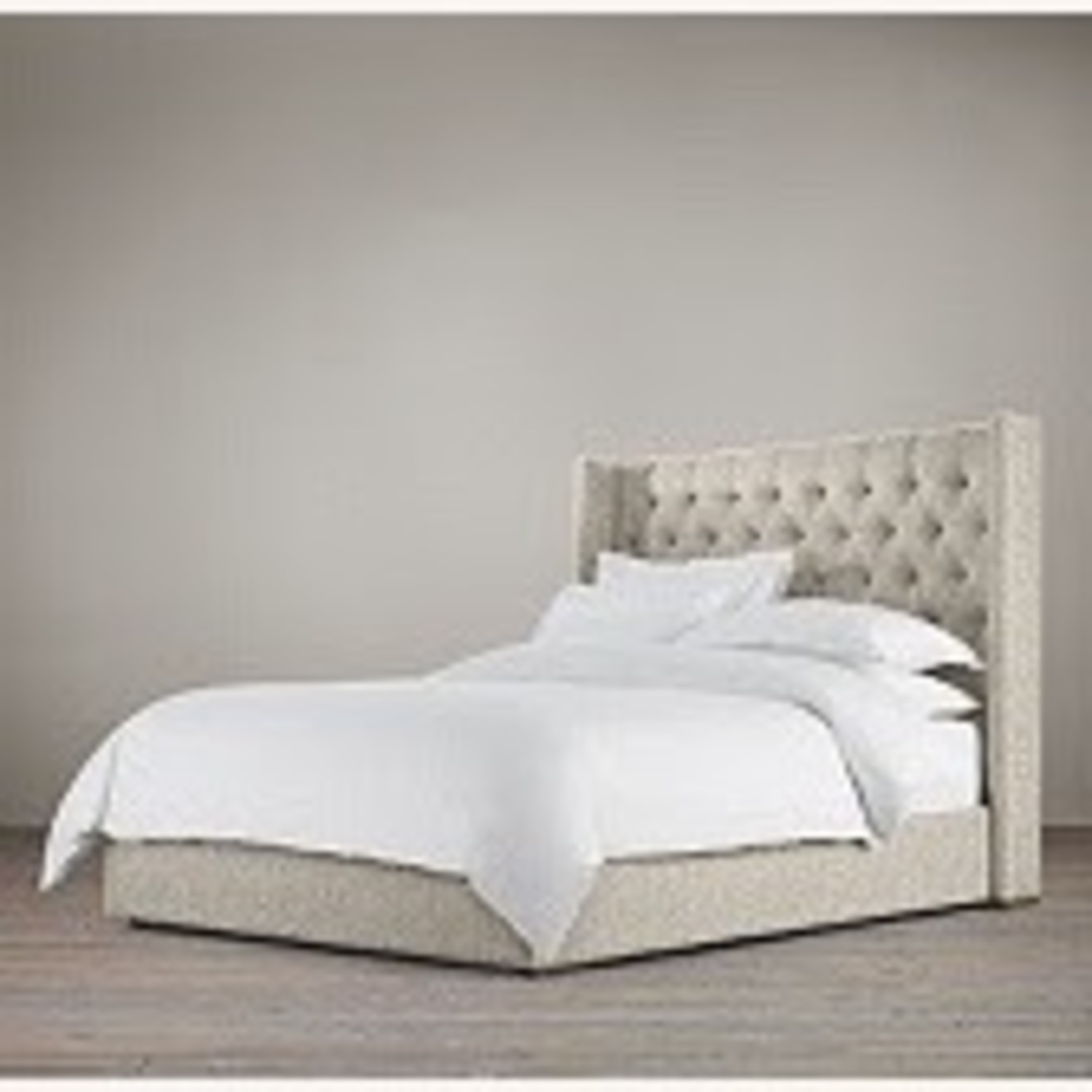 RH Adler Tufted Bed Belgian Linen  - image-0