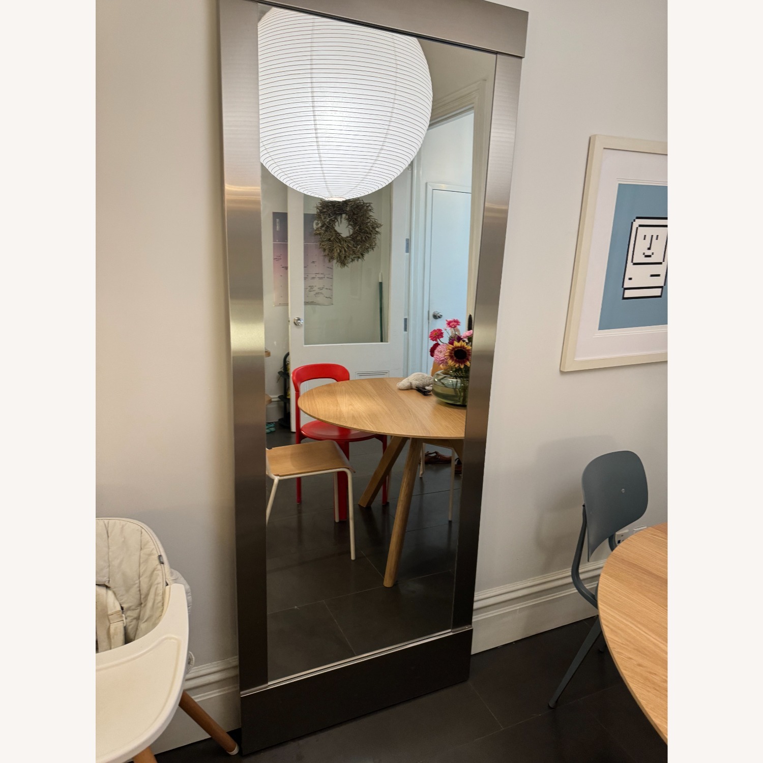 Crate & Barrel Colby Nickel Floor Mirror - image-1