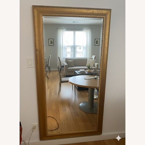 Used Antique/Vintage Full Size Mirror with Golden Frame for sale on AptDeco