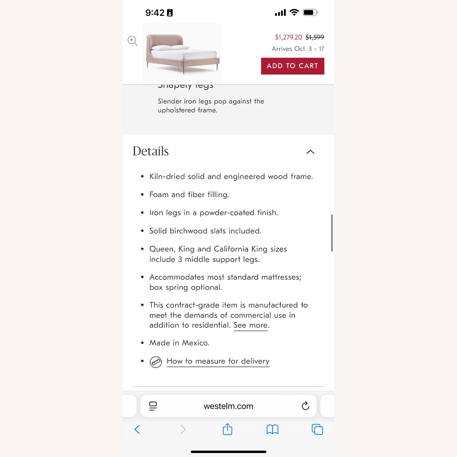 West Elm Lana Upholstered Queen Bed - image-7