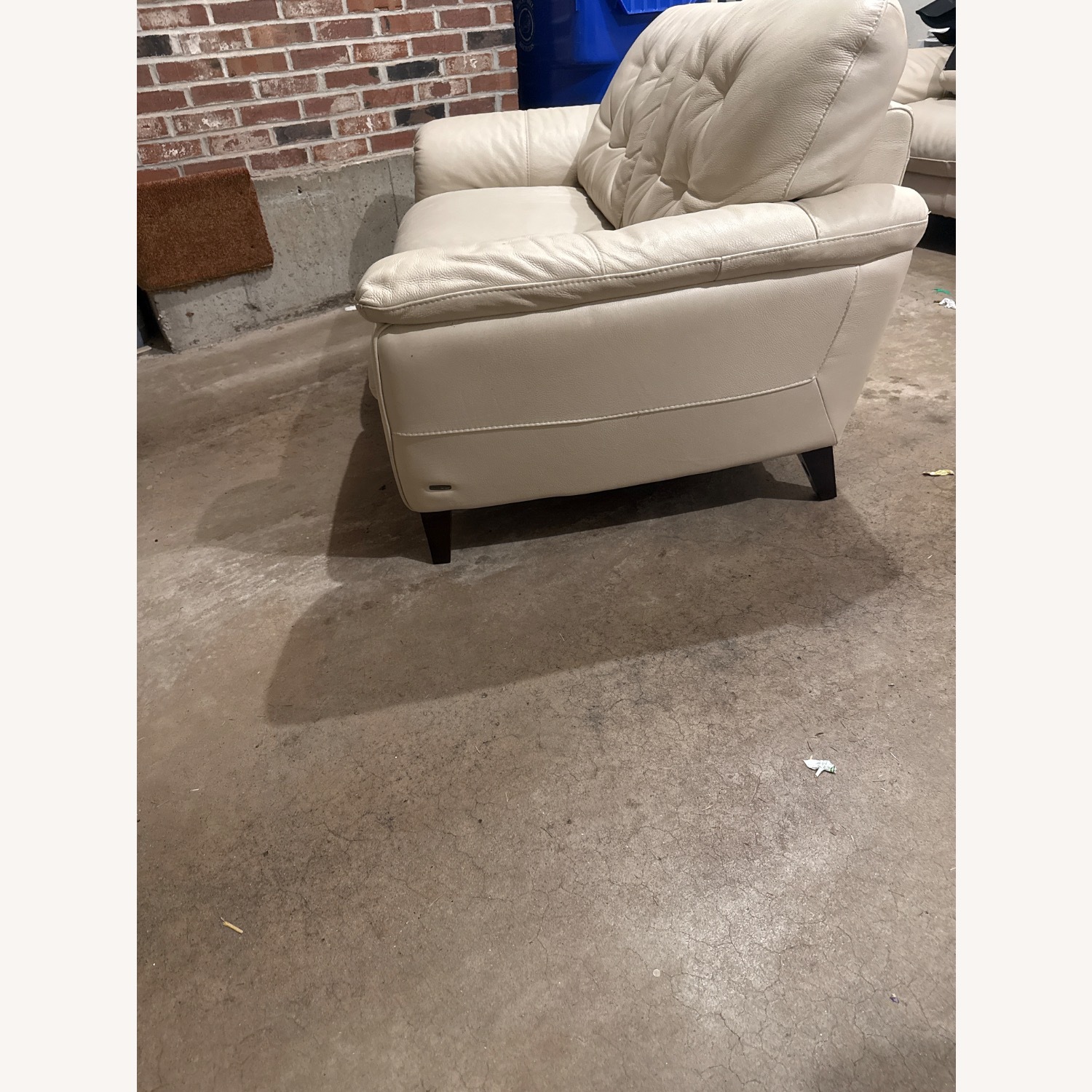 Natuzzi White Leather Loveseat - image-3