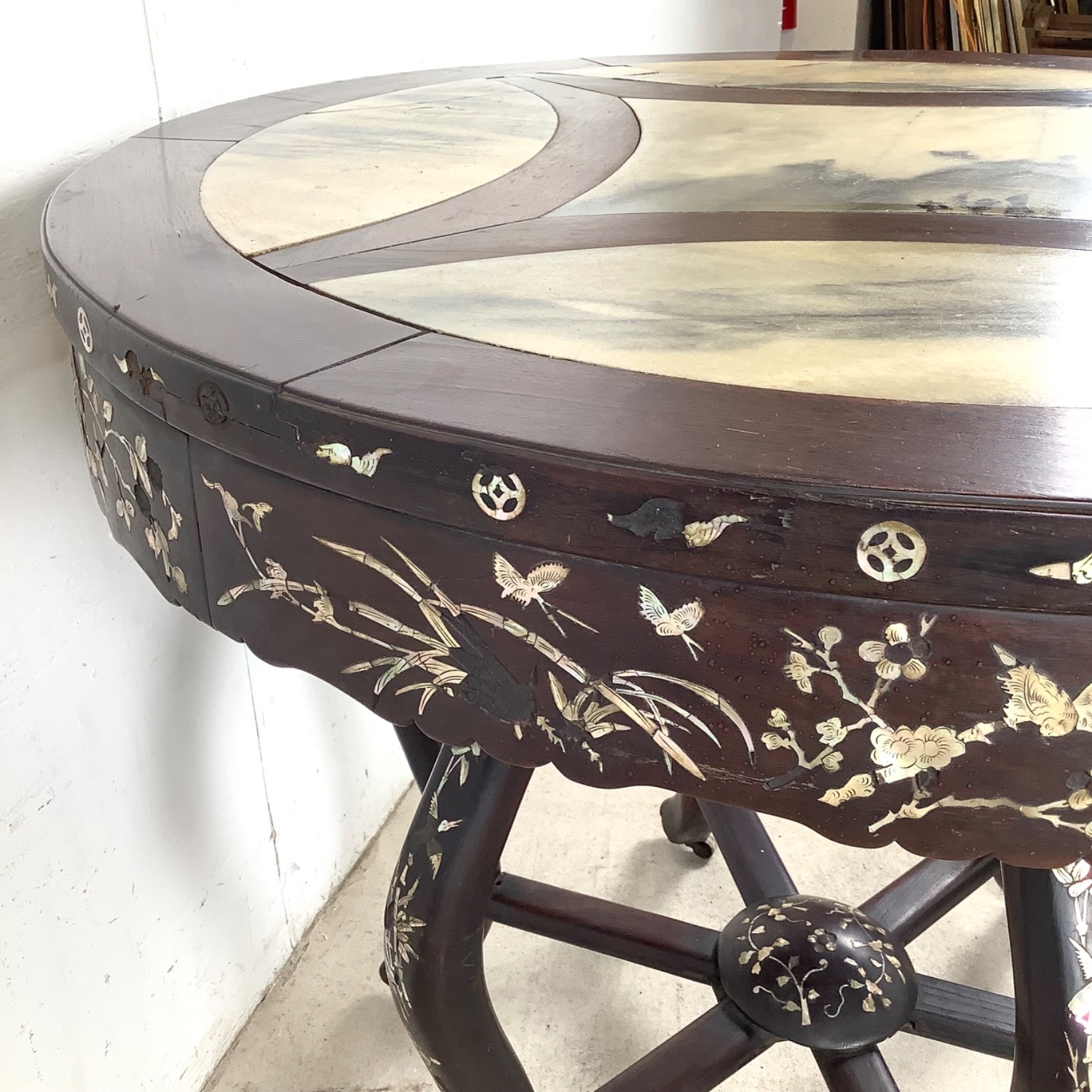 Antique Chinese Center Table With Stone Top - image-18