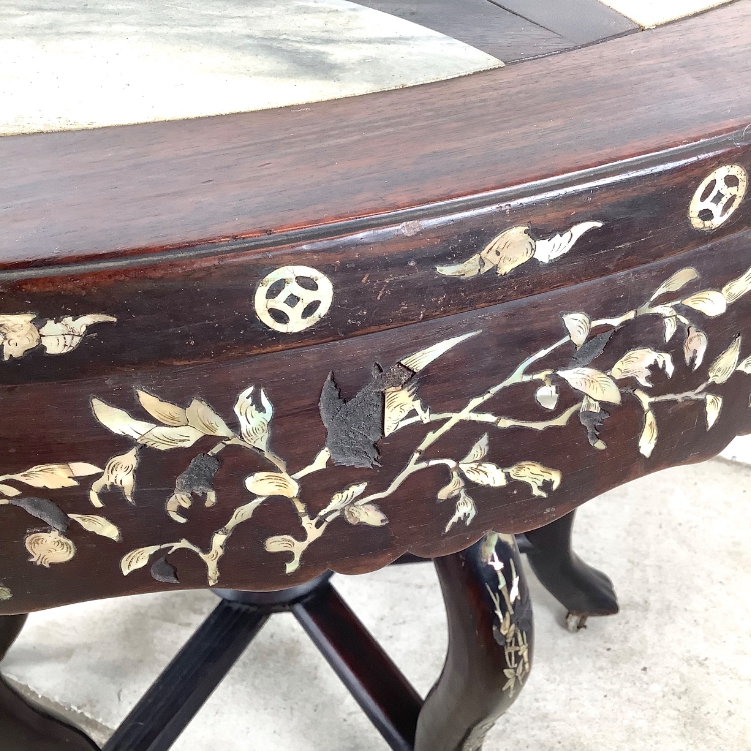 Antique Chinese Center Table With Stone Top - image-8