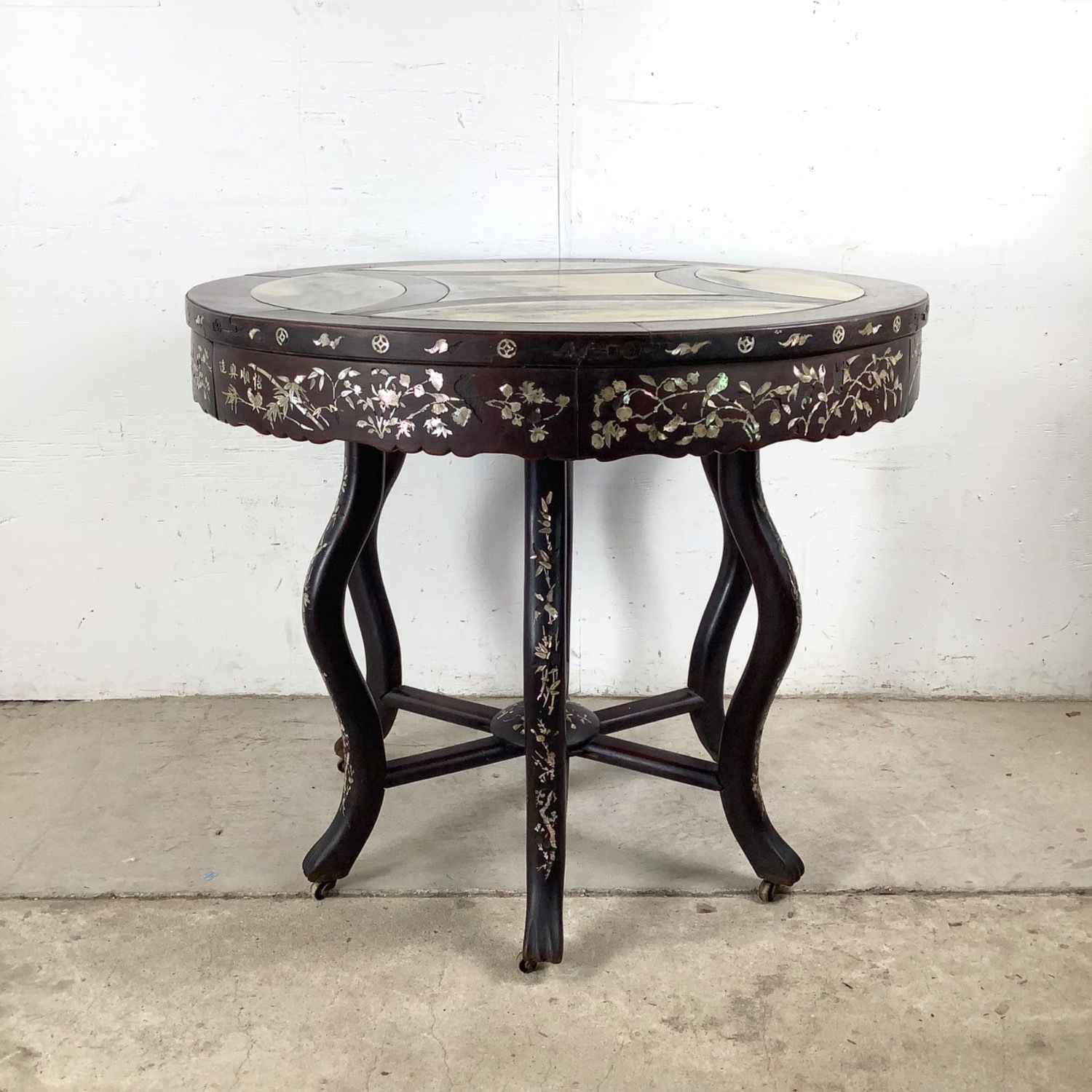 Antique Chinese Center Table With Stone Top - image-19