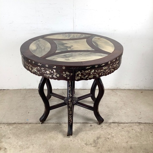 Used Antique Chinese Center Table With Stone Top for sale on AptDeco