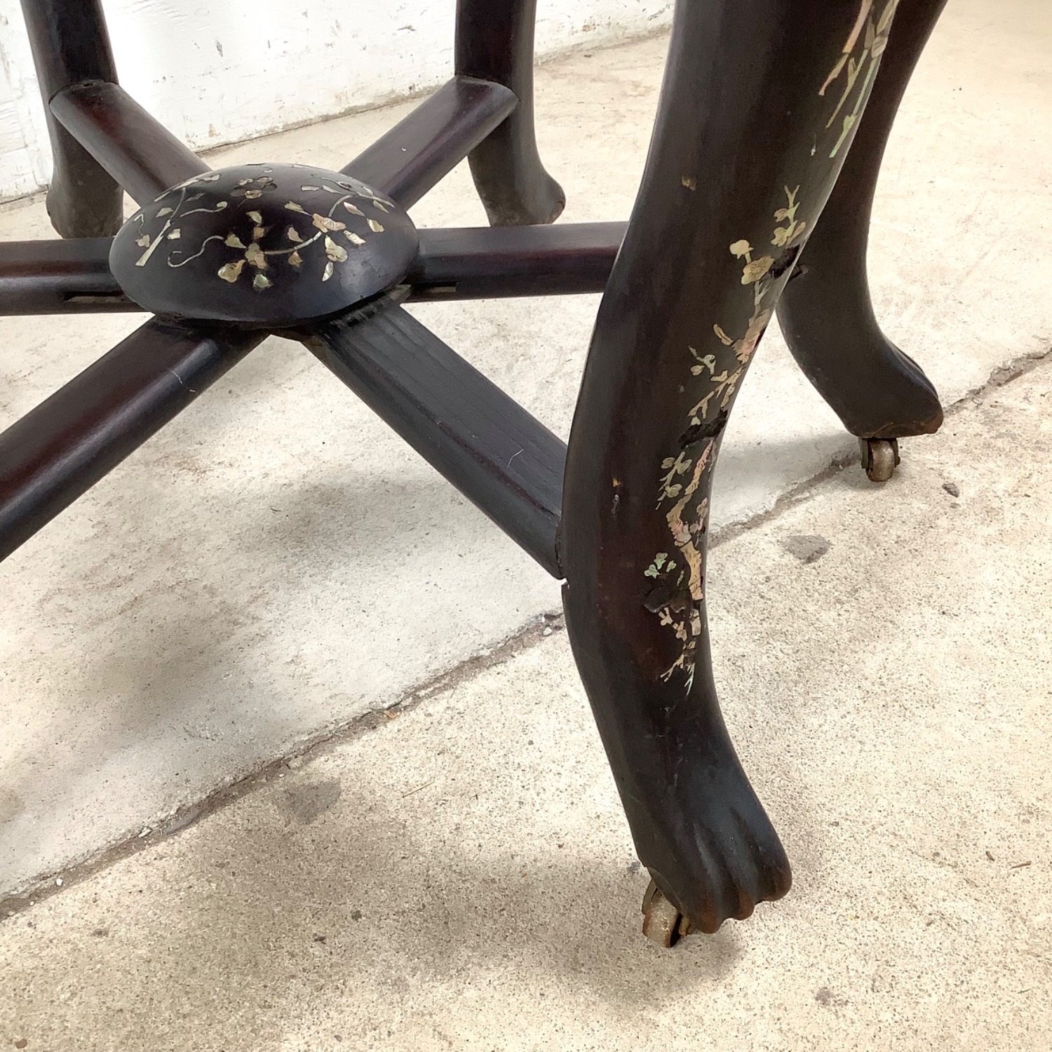 Antique Chinese Center Table With Stone Top - image-10