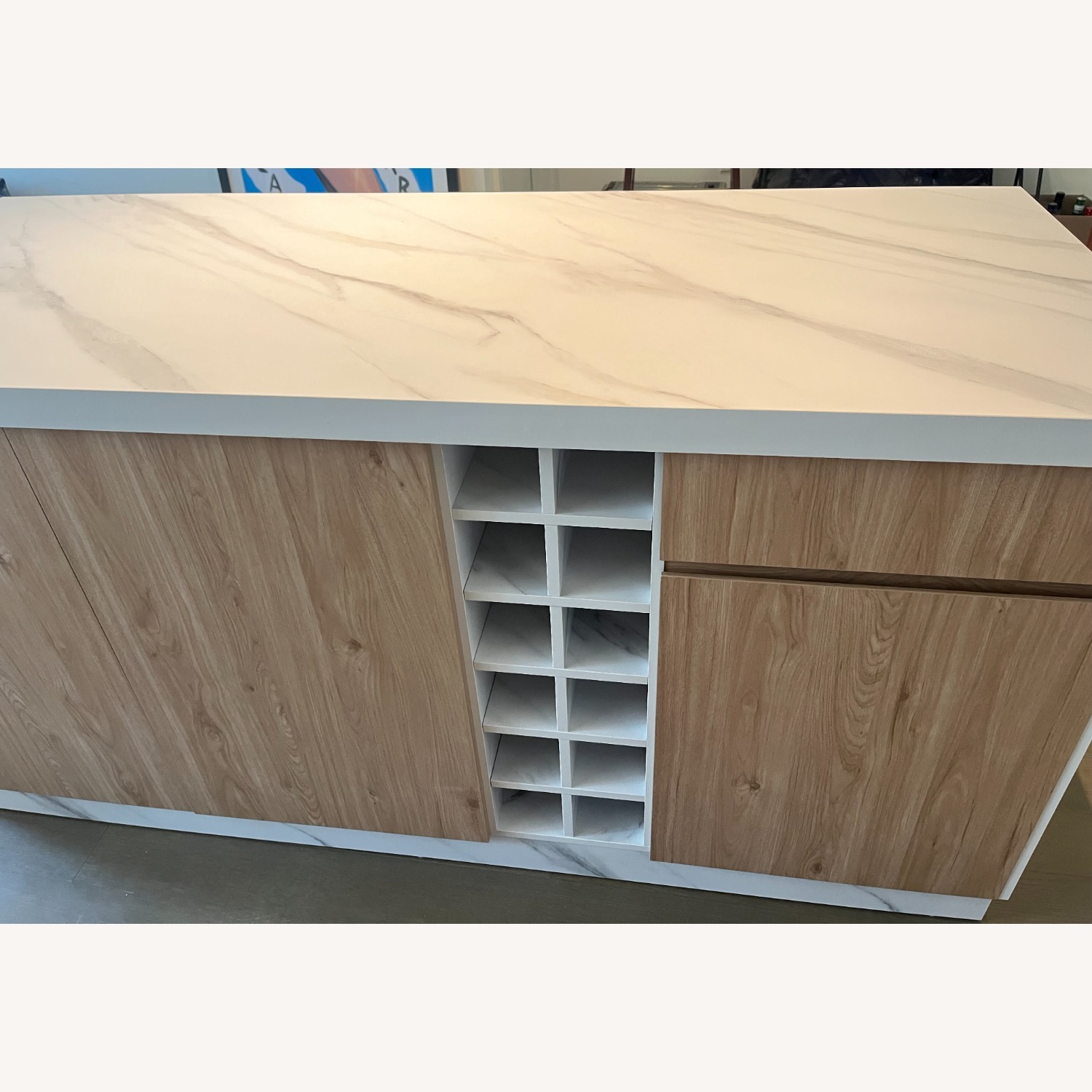 Wood Kitchen Island with Multi-Storage - image-2