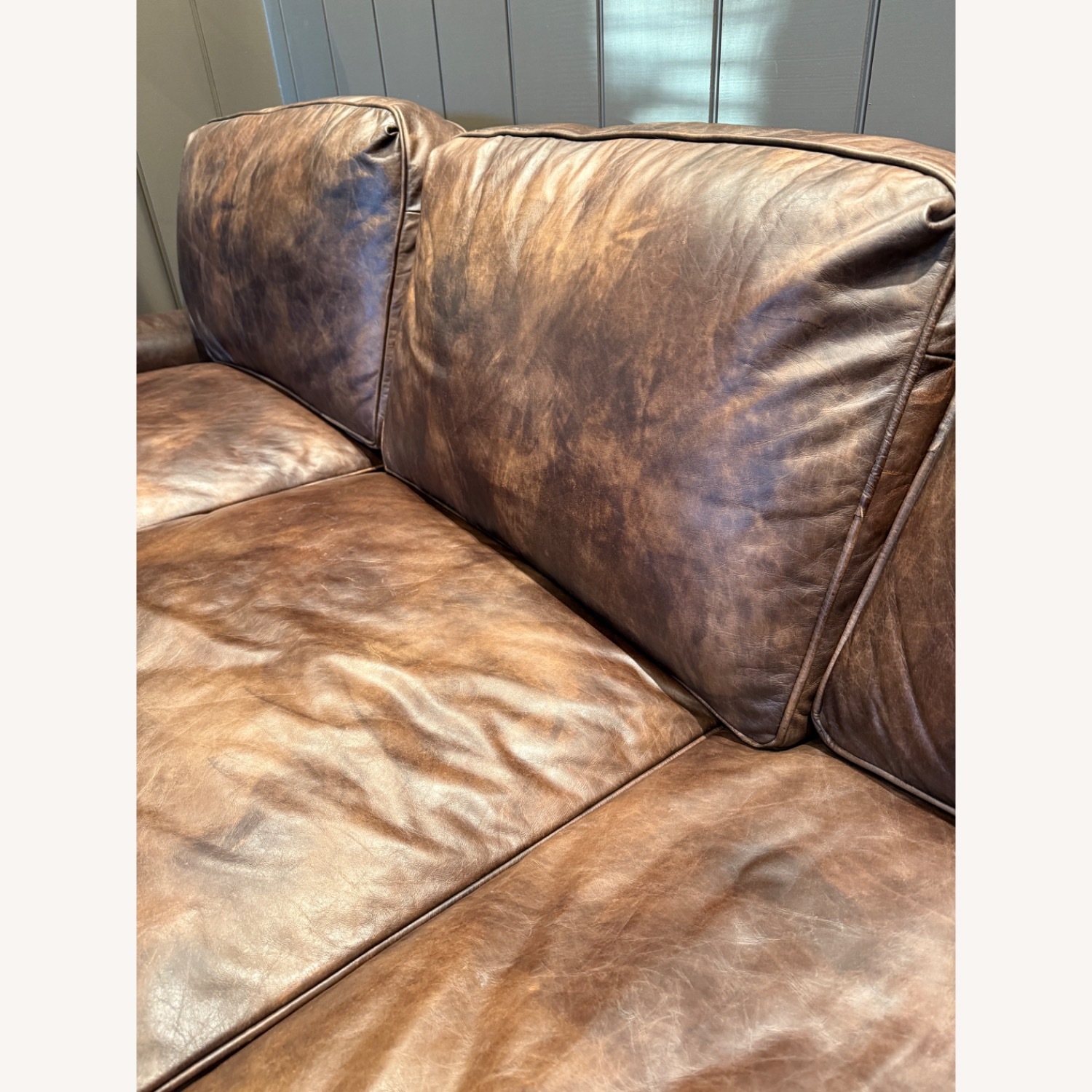 Restoration Hardware Lancaster Leather Sleeper Sofa - image-2