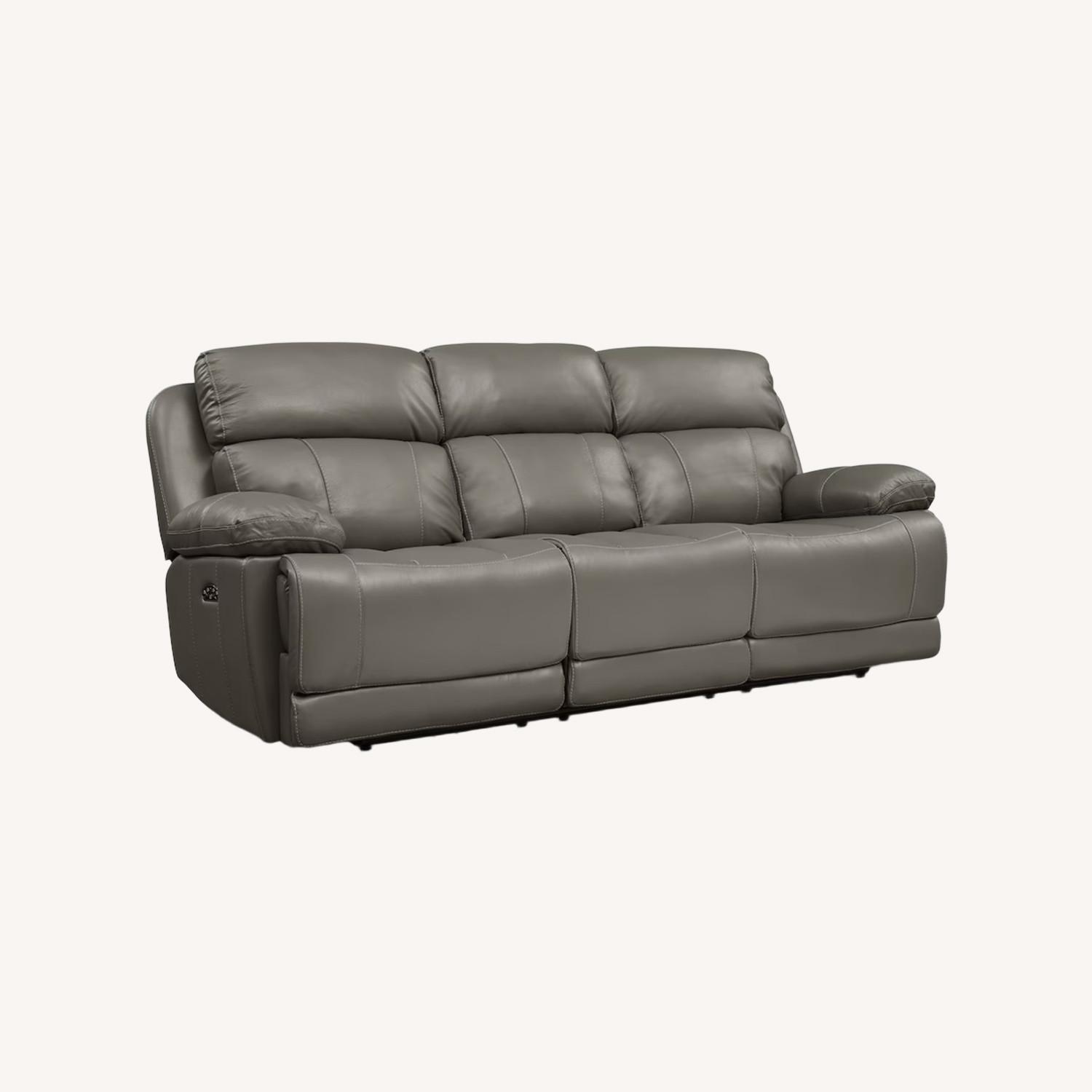 American Signature Monte Carlo Leather Power Recliner - image-0
