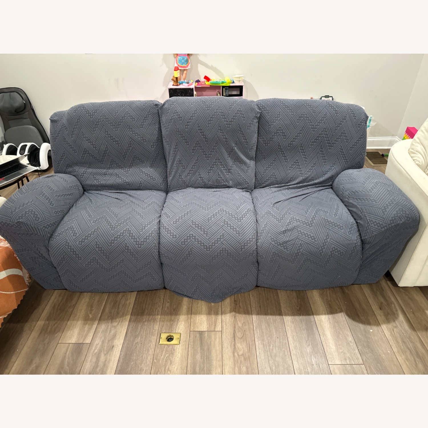 American Signature Monte Carlo Leather Power Recliner - image-1