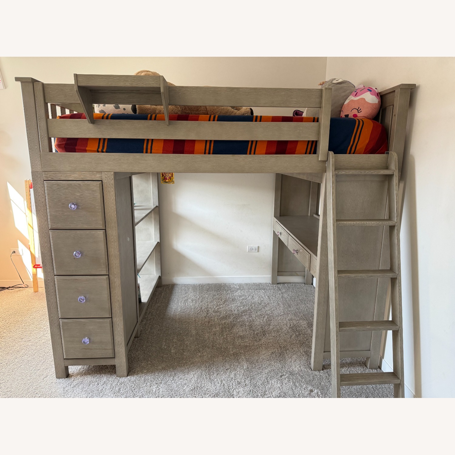 Custom Solid Wood Loft Bunk Bed W Storage - image-0